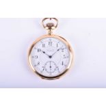 An 18ct gold cased open face pocket watch, the dial inscribed 'D Gruen & Sons, Precision Watch, J