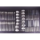 A loose canteen of Roberts & Belk Louis XVI pattern flatware, for ten place settings to include four