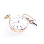 A Georgian pair cased pocket watch by James Green of London, the white enamel dial with black
