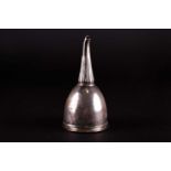 A Geo III silver wine funnel, William Allen III, with thread rim and part reeded spout, with
