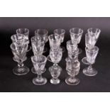 A mixed group of eighteen 19th century and later drinking glasses, the tallest 14 cm. Provenance: