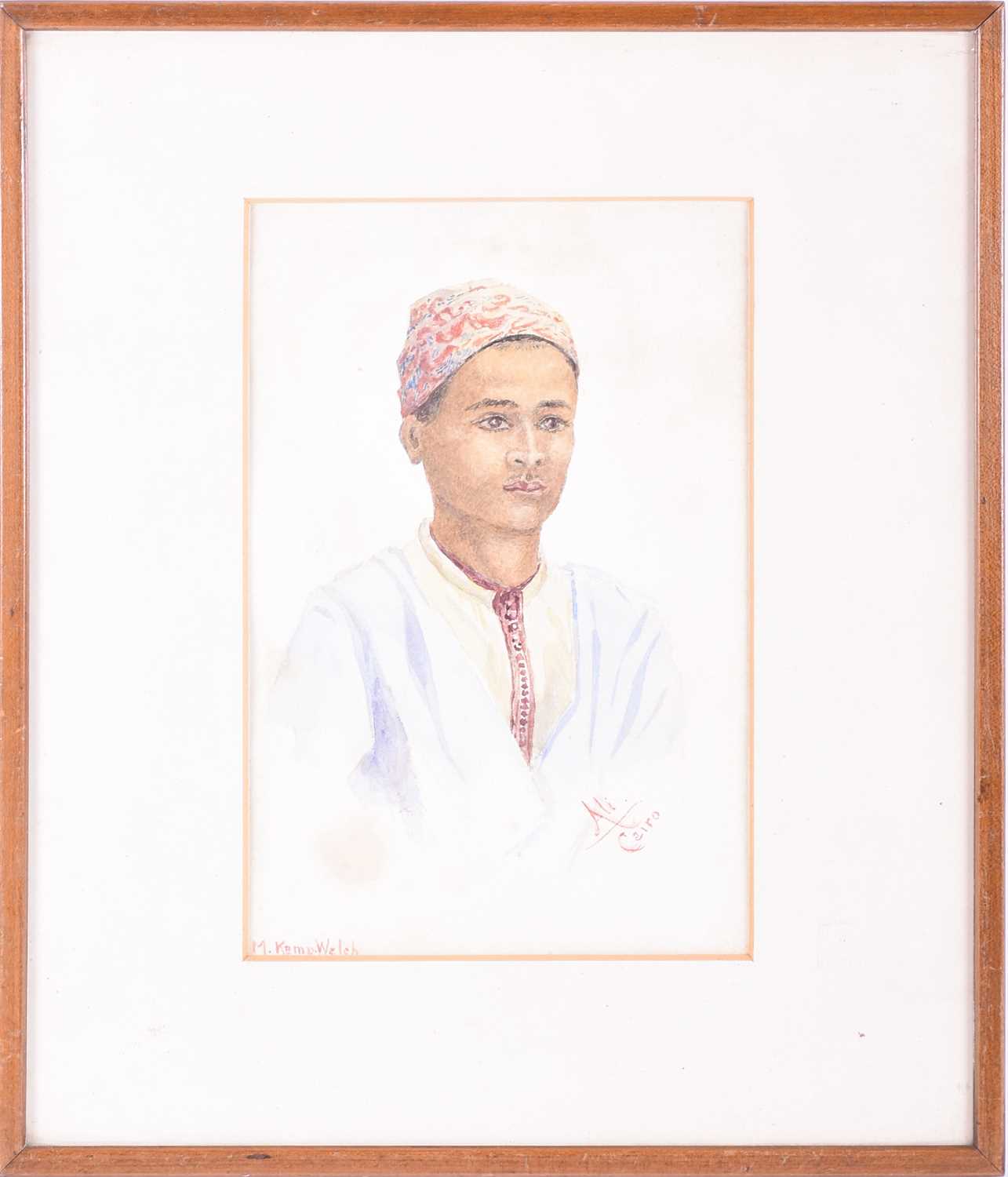 Margaret Kemp-Welch (1874-1968), 'Ali, Cairo', portrait of a boy, watercolour, signed to lower