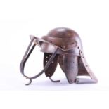 A Civil war style lobster tailed helmet or Zishagge, with single piece skull and four lame tail with