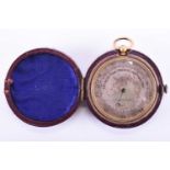 A 19th century pocket barometer, the silvered dial inscribed 'Stewart, London', within a plush lined