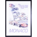 An original advertising poster for the 1971 Monaco Formula 1 Grand Prix, designed 'S. Carpenter', 59