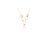 A silver gilt, pearl, and CZ necklace, suspended with a round white South Sea pearl, 12 mm diameter,