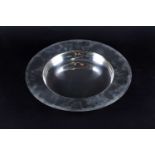 A large 20th-century silver 'Armada' dish by RE, London,1966 Diameter: 36.5cm. Weight: 1553 grams,