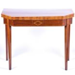 A 19th century mahogany tea table, the rectangular rising top with canted corners, with line