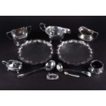 A small collection of silver, comprising a sauce ladle assayed for T Bartie, Glasgow 1824, a William