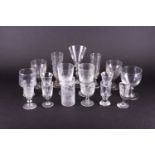 A large collection of drinking vessels, 19th century and later, to include ale glasses, wine