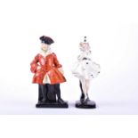 Two early Royal Doulton figures, Pierette and Capt Macheath, HN644 & HN464, the Pierette model