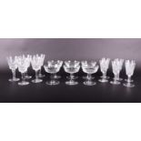 A part-suite of Waterford crystal glass in the Alana pattern, comprising six champagne bowls (10.5