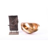 Frederick Leslie Kennett (1924-2012) British, an abstract bronze sculpture of curved form, 17 cm x