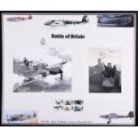 A card mounted and signed WWII Battle of Britain RAF presentation, featuring a hand-signed photograh