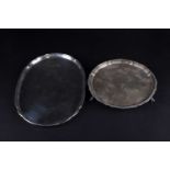 A silver salver, Mappin & Webb, Sheffield 1947, together with a silver tray, assay marks partially