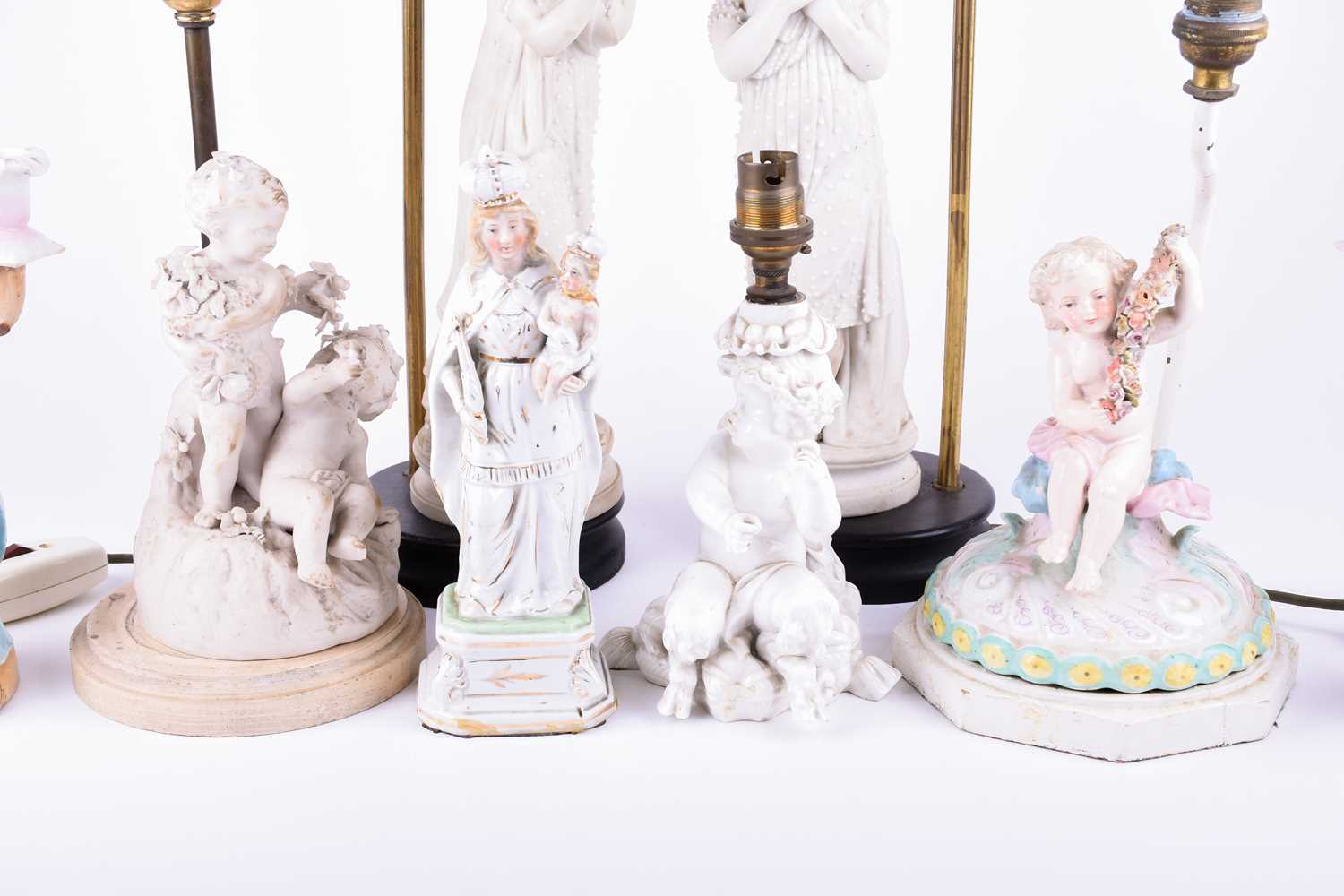 A group of Continental porcelain and bisque figures, late 19th century, to include a pair of young - Image 3 of 7