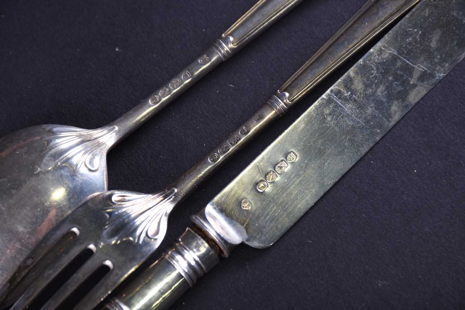 Two cased sets of silver flatware, various dates and makers, together with a cased set of six cake - Image 6 of 7