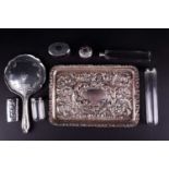 An Edwardian silver dressing table tray, George Nathan & Ridley Hayes, Chester 1905, a set of four