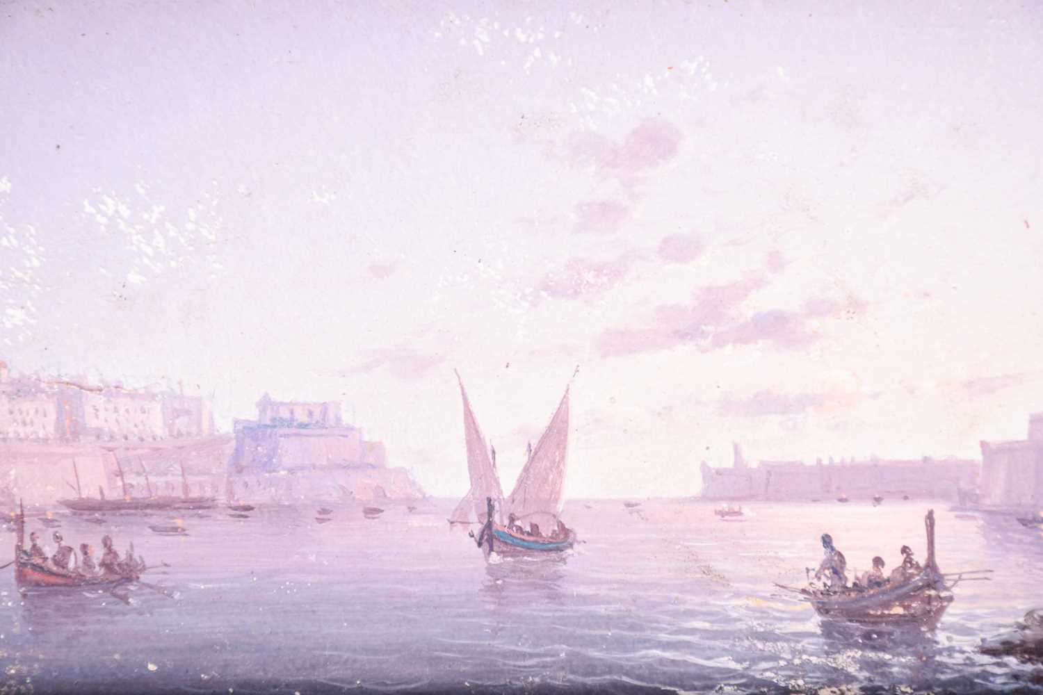 Luigi Maria Galea, (Maltese, 1847-1917) 'Port of Valetta, Malta,' oil on board, signed lower left, - Image 2 of 21