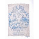 A mid-19th century Stevengraph silk panel depicting Queen Victoria & Napoleon III, commemorating the