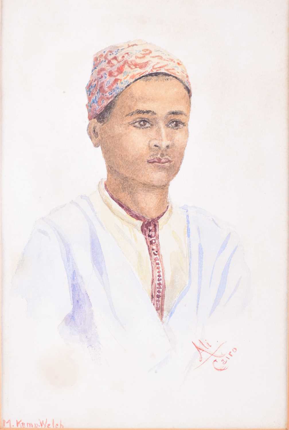 Margaret Kemp-Welch (1874-1968), 'Ali, Cairo', portrait of a boy, watercolour, signed to lower - Image 5 of 6