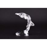 A modern Lalique crystal sculpture, modelled as a female nude, 'Arms Up Acrobat', standing on one