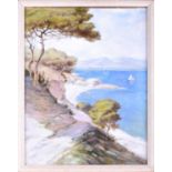 Franco Matania (1922-2006) Italian/British, a landscape scene 'Umbrella Pines of Tuscany' oil on