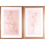 Franco Matania (1922-2006) Italian/British, two pastel studies of female nudes, each framed and