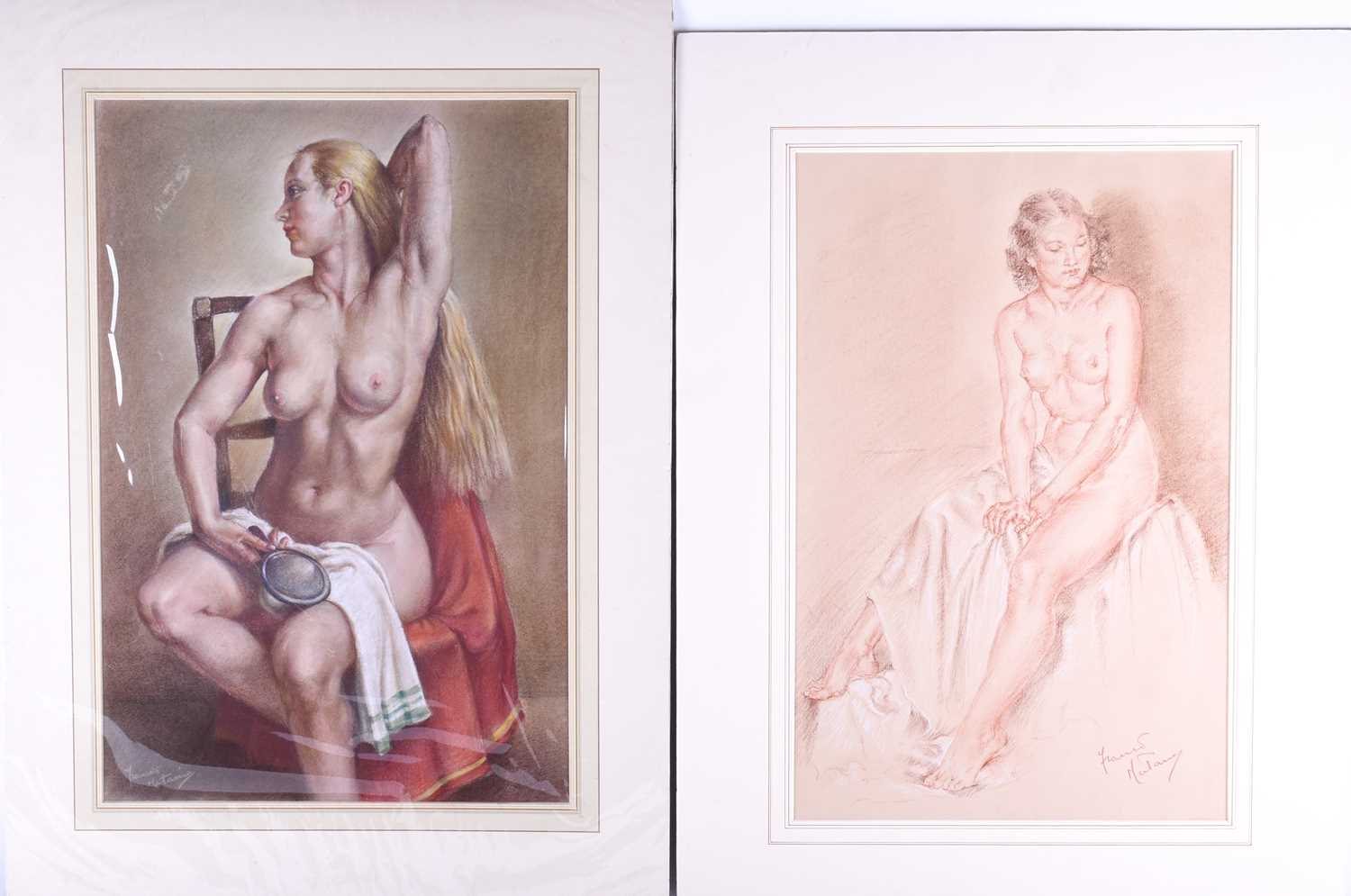 Franco Matania (1922-2006) Italian/British, a group of eight pastel sketches and portraits of nude - Image 9 of 12