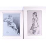 Franco Matania (1922-2006) Italian/British, a group of eight pastel sketches and portraits of nude