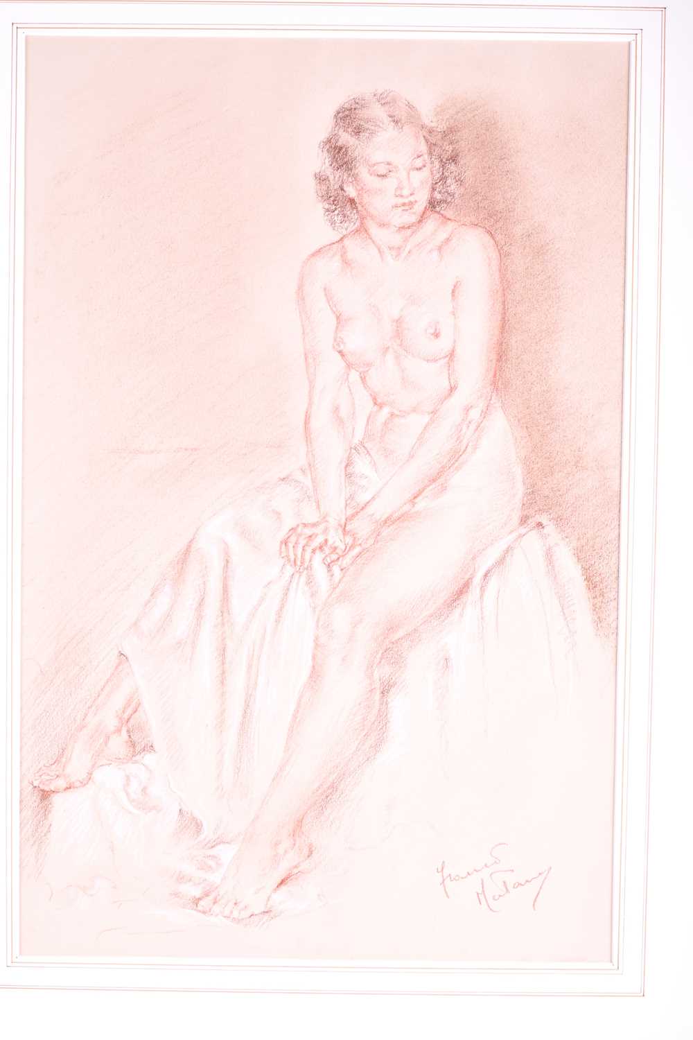 Franco Matania (1922-2006) Italian/British, a group of eight pastel sketches and portraits of nude - Image 2 of 12