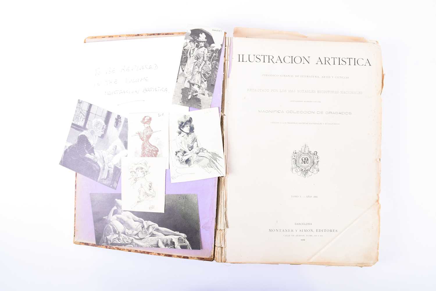 'Ilustración Artística', a finely leather-bound volume of several copies of the Spanish art