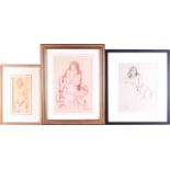 Franco Matania (1922-2006) Italian/British, three pastel studies of female nudes, each framed and