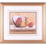 Franco Matania (1922-2006) Italian/British, a still life 'Apples and Pears', pastel on paper, signed