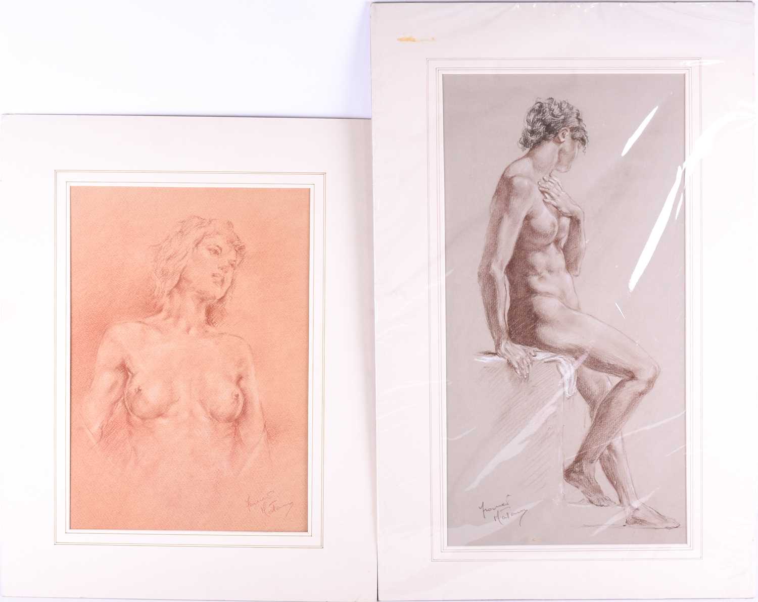 Franco Matania (1922-2006) Italian/British, a group of eight pastel sketches and portraits of nude - Image 6 of 12