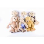 Six Beechfield jointed bears, to include named bears 'Arthur', 'David', 'Ted Bear', 'Henry' and