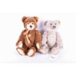 Two modern Steiff collector's bears, one in chocolate brown, 011108, the other in a grey mohair,