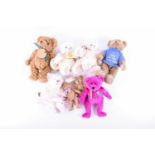 Eight miniature collectable teddy bears, to include two limited edition Charlie Bears, 'Downey'