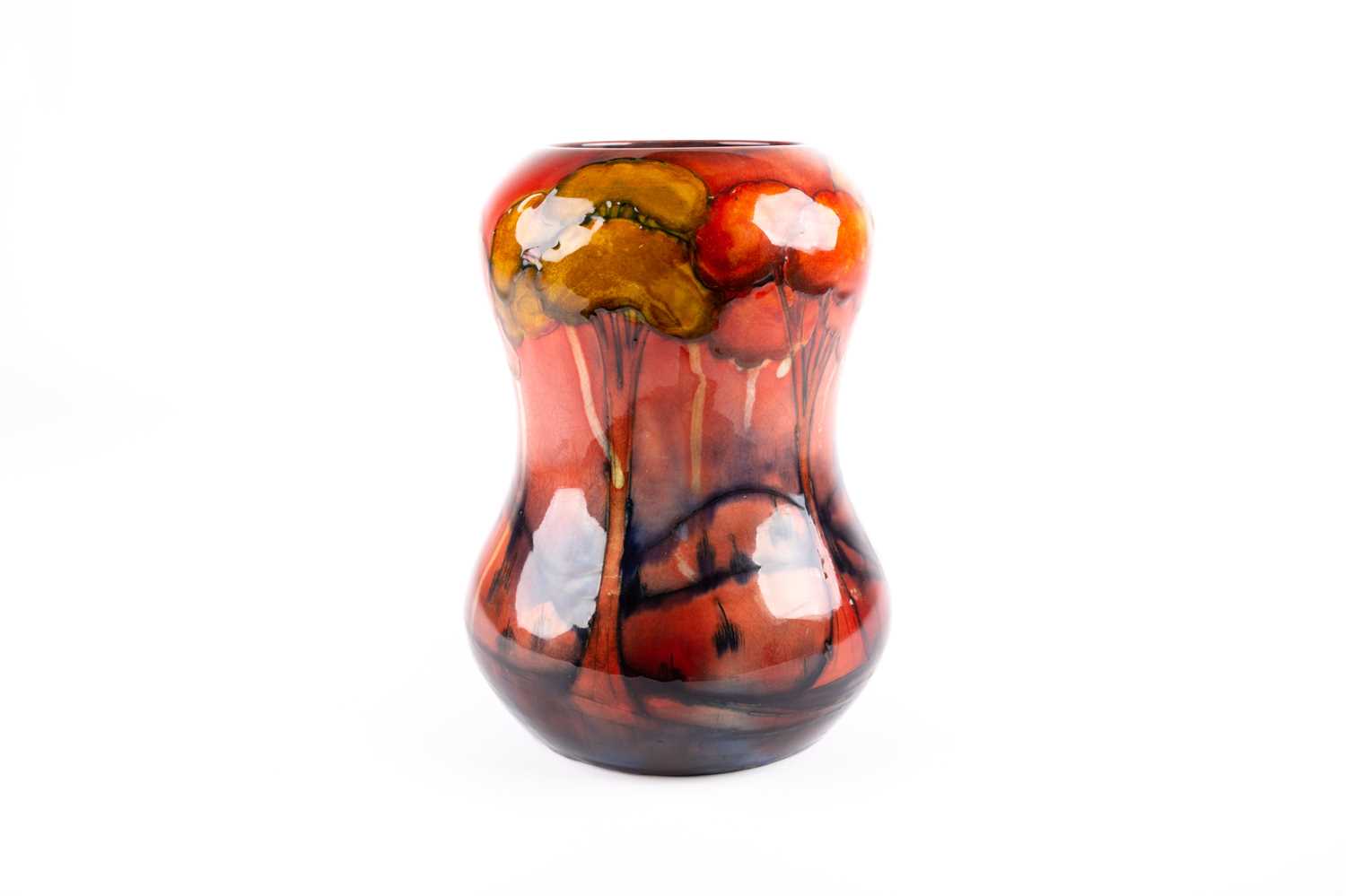 A rare and unusual William Moorcroft flambé vase, circa 1928, being a flambe mix of Eventide and - Image 2 of 4