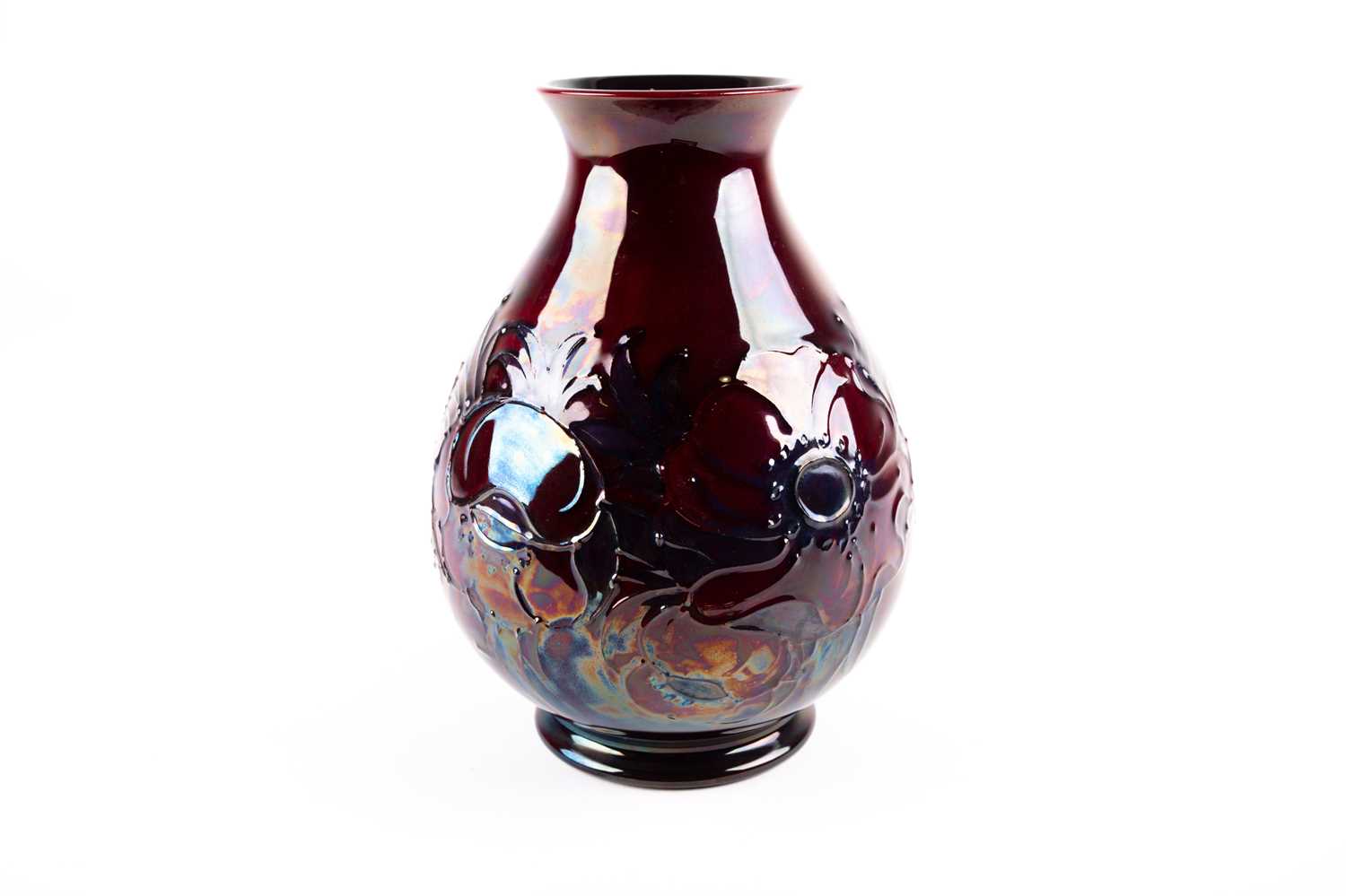 A Walter Moorcroft flambe 'Big Poppy' pattern vase, third quarter 20th century, of baluster form