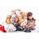 Eleven assorted teddy bears, to include a Harrods Food Counter bear and a small collection of