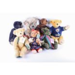A small group of collectable teddy bears, comprising a Bramble Patch bear named 'Denzel', 43cm, a