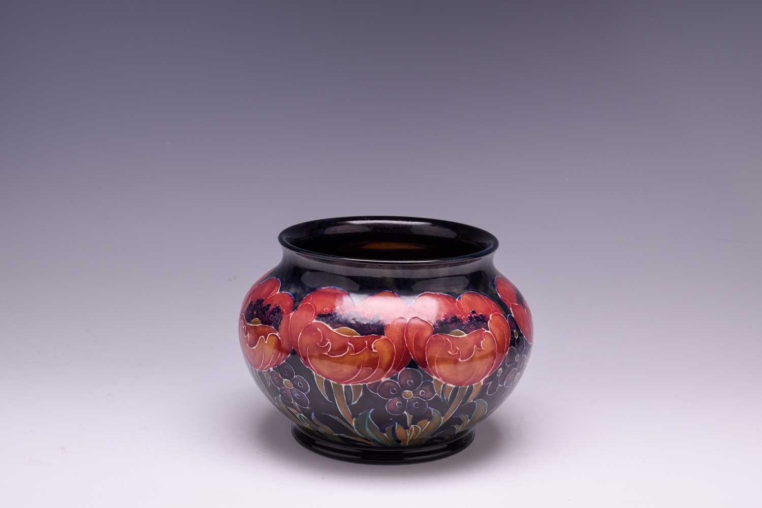 A William Moorcroft Big Poppy pattern vase, early 20th century, of cylindrical form, with a shaded - Image 3 of 5