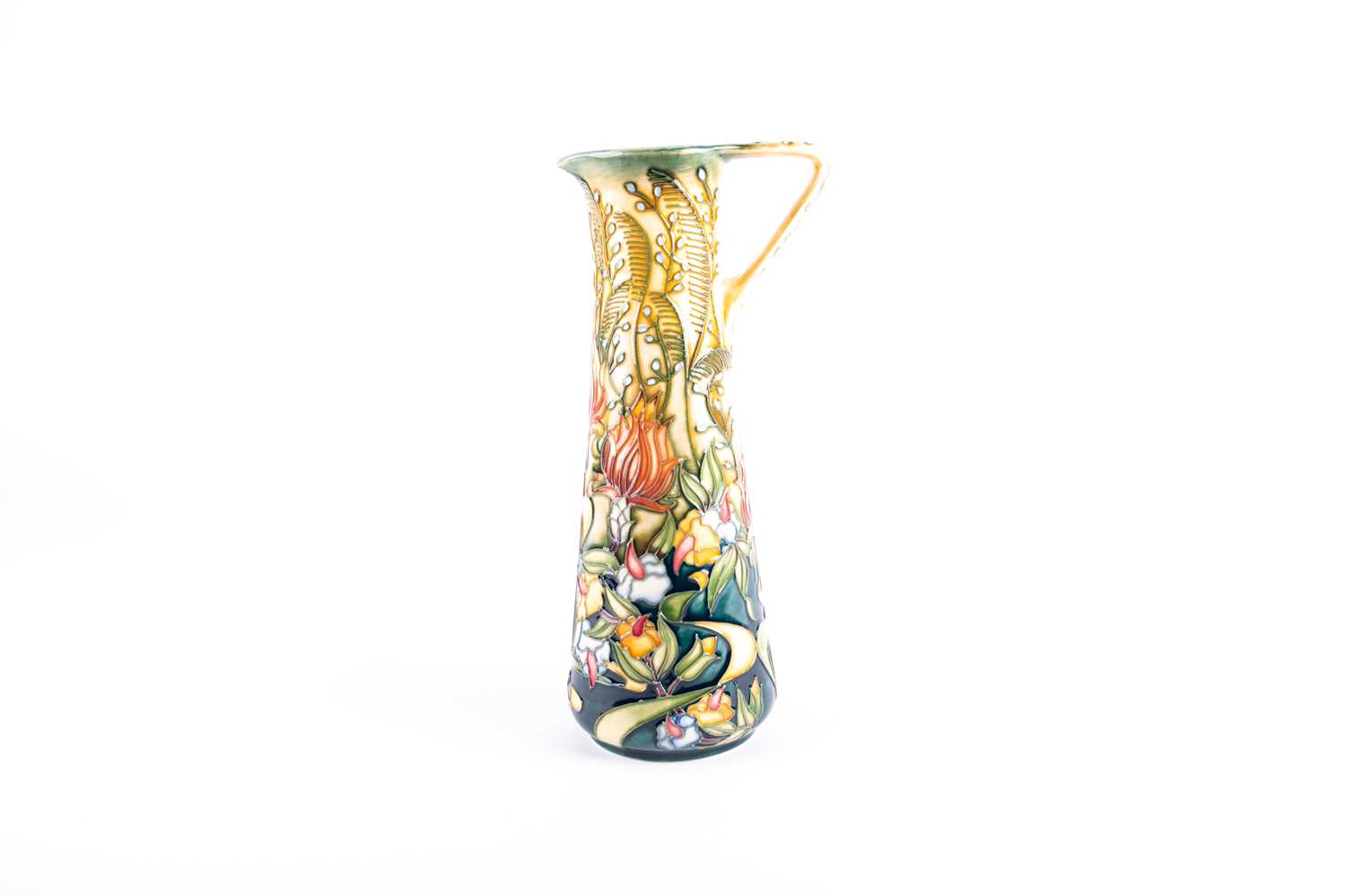 A Moorcroft 'Prairie' pattern ewer, designed by Rachel Bishop, date cypher 2005, with a shaded green - Image 2 of 4