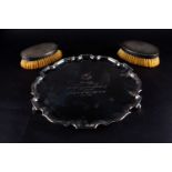 A late 20th century Asprey silver presentation salver in Asprey box, London 1991, with piecrust edge