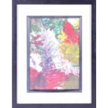 20th century, an abstract work in acrylics, 28 cm x 19 cm, glazed in a contemporary frame.