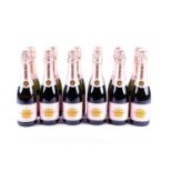 Twelve half-bottles of Veuve Clicquot Rosé Champagne, 375ml, in orignal (opened) box.