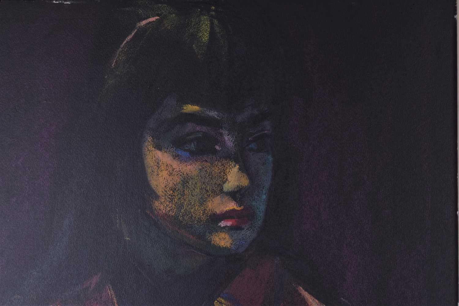 Maurice Mann (1921-1997), two coloured pastel portraits on panels, monogrammed to lower right - Image 8 of 10