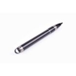 A Montblanc ball point pen, with black resin body, screw action and silver plated mounts, with clear