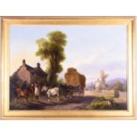 J Willis (19th century, British), 'Roadside Refreshment', signed and titled on the mount, oil on